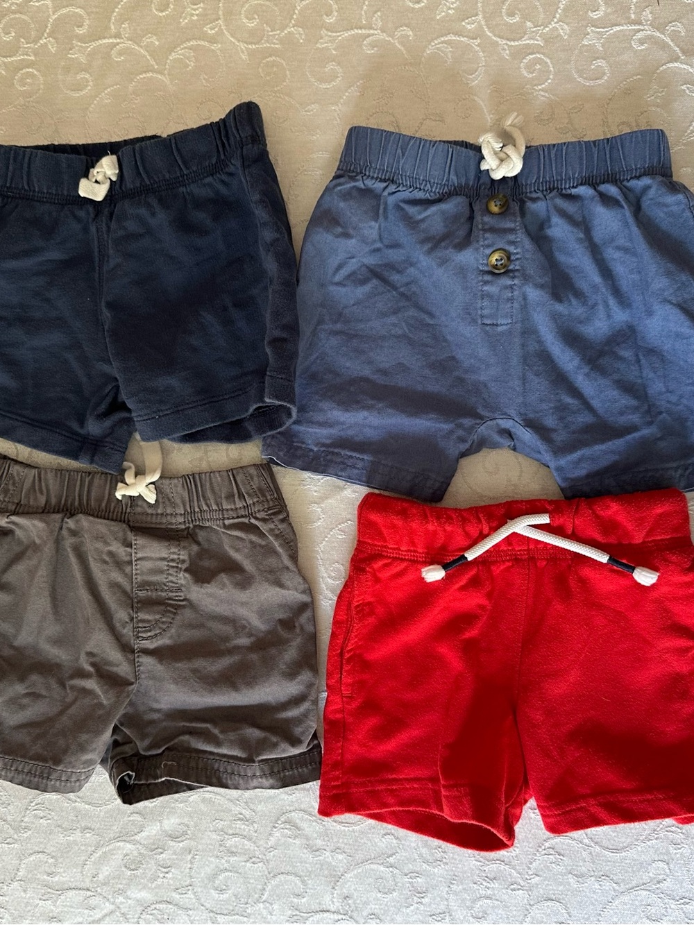 Cat & Jack Baby Toddler Shorts 4-Pack - Navy, Blue, Gray & Red